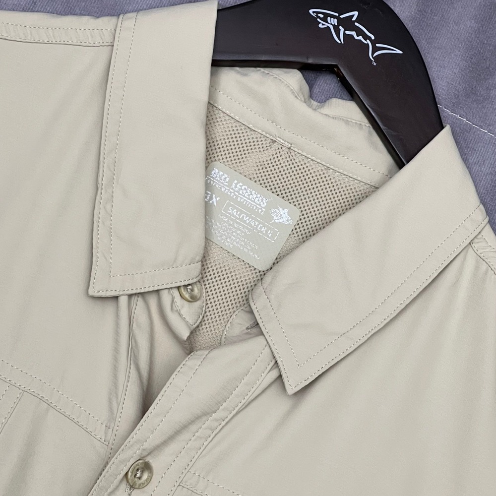 Reel Legends Saltwater II Fishing Shirt Mens‎ 3X Tan S/S Ventilated Pockets